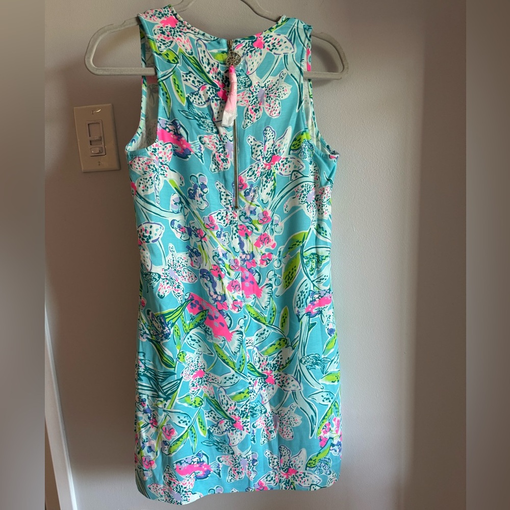 Lilly Pulitzer Kelby Stretch Shift Dress Bali Blue Pink Sway This Way NEW sz 2 - Picture 5 of 9